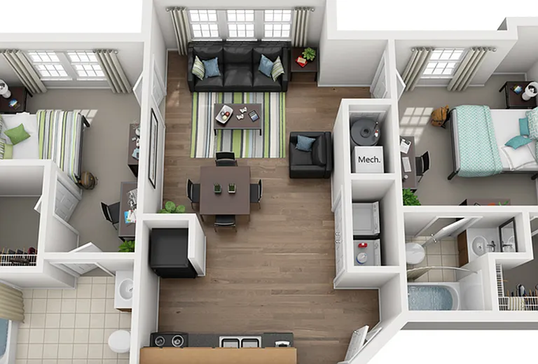 2909-Oliver-2-Bedroom-2-Bath-Floor-Plan 2909-Oliver-2-Bedroom-2-Bath-Floor-Plan