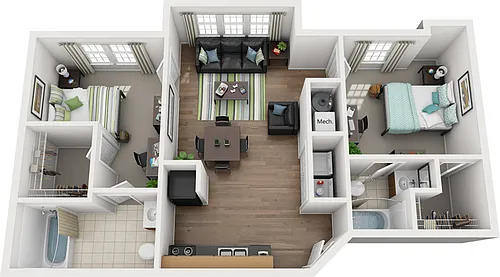 Floor plan 2bd/2ba