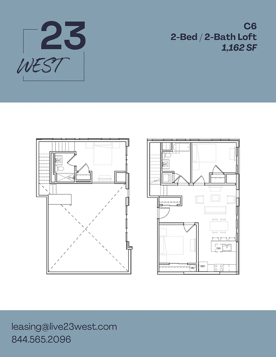 Floor plan C6 - 2 Bed 2 Bath Loft Den