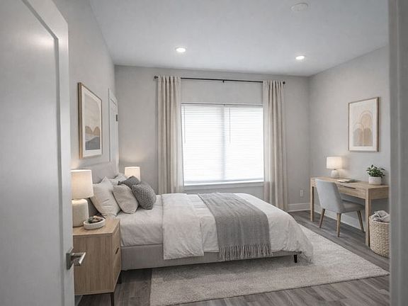 Rear bedroom rendered as furnished