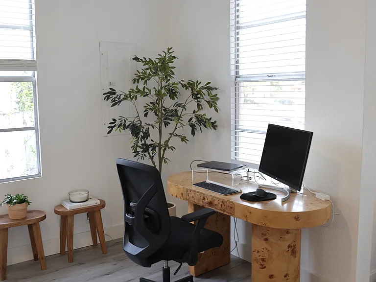 Living room desk. Monitor and computer not included