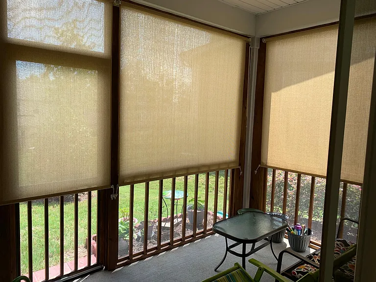 Screened Porch with custom shades
