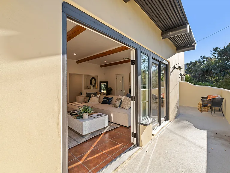 From Living room to front and side patios