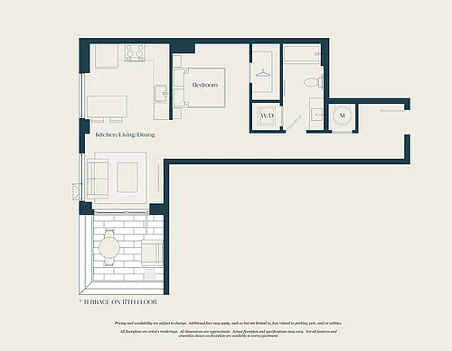 Floor plan 0 Bed - 1 Bath | S04