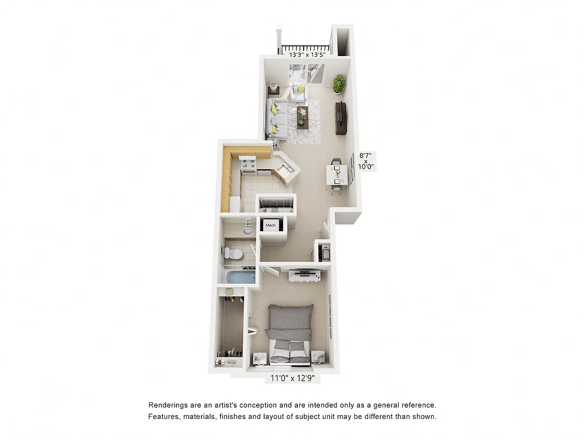 Floor plan One Bedroom Bonnie