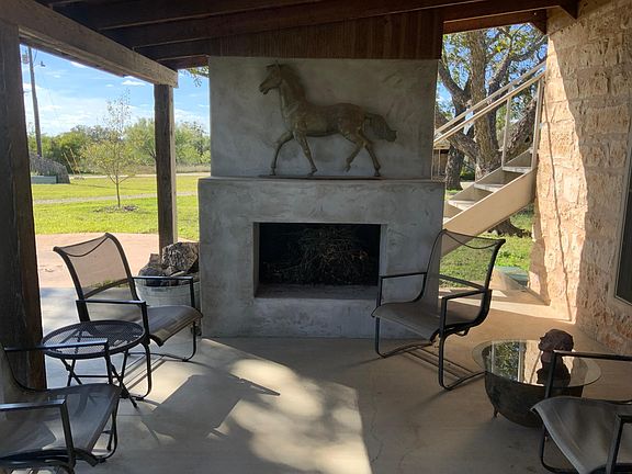 Front porch and fireplace