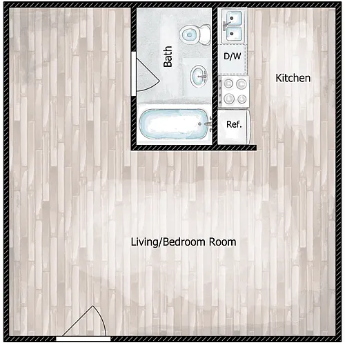 Floor plan Studio/Efficiency
