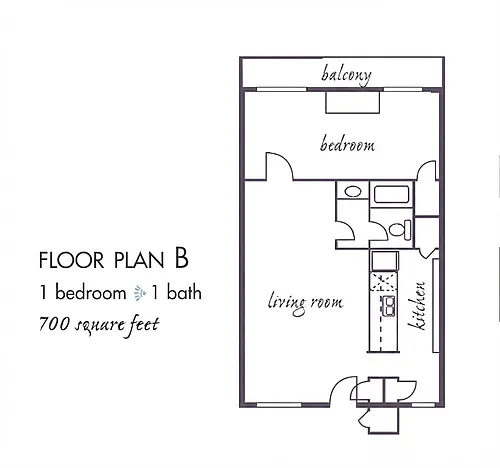 Floor plan Large 1 Bedroom