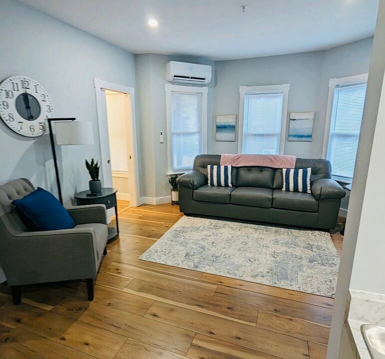 Spacious and comfortable living area. Pull out couch for when you have guests come to visit.