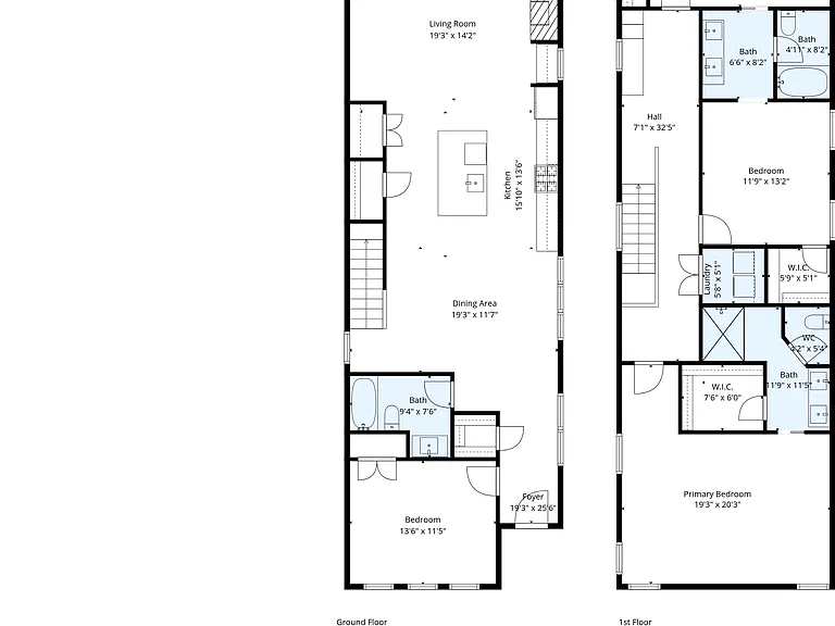 First and second floor.
