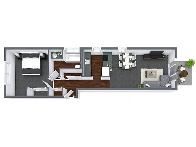 Floor plan One Bedroom - C Plan