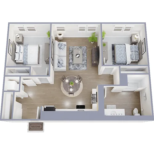 Floor plan 2 Bed 1 Bath