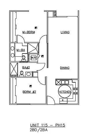 Floor plan Two-Bedroom Two-Bathroom - C