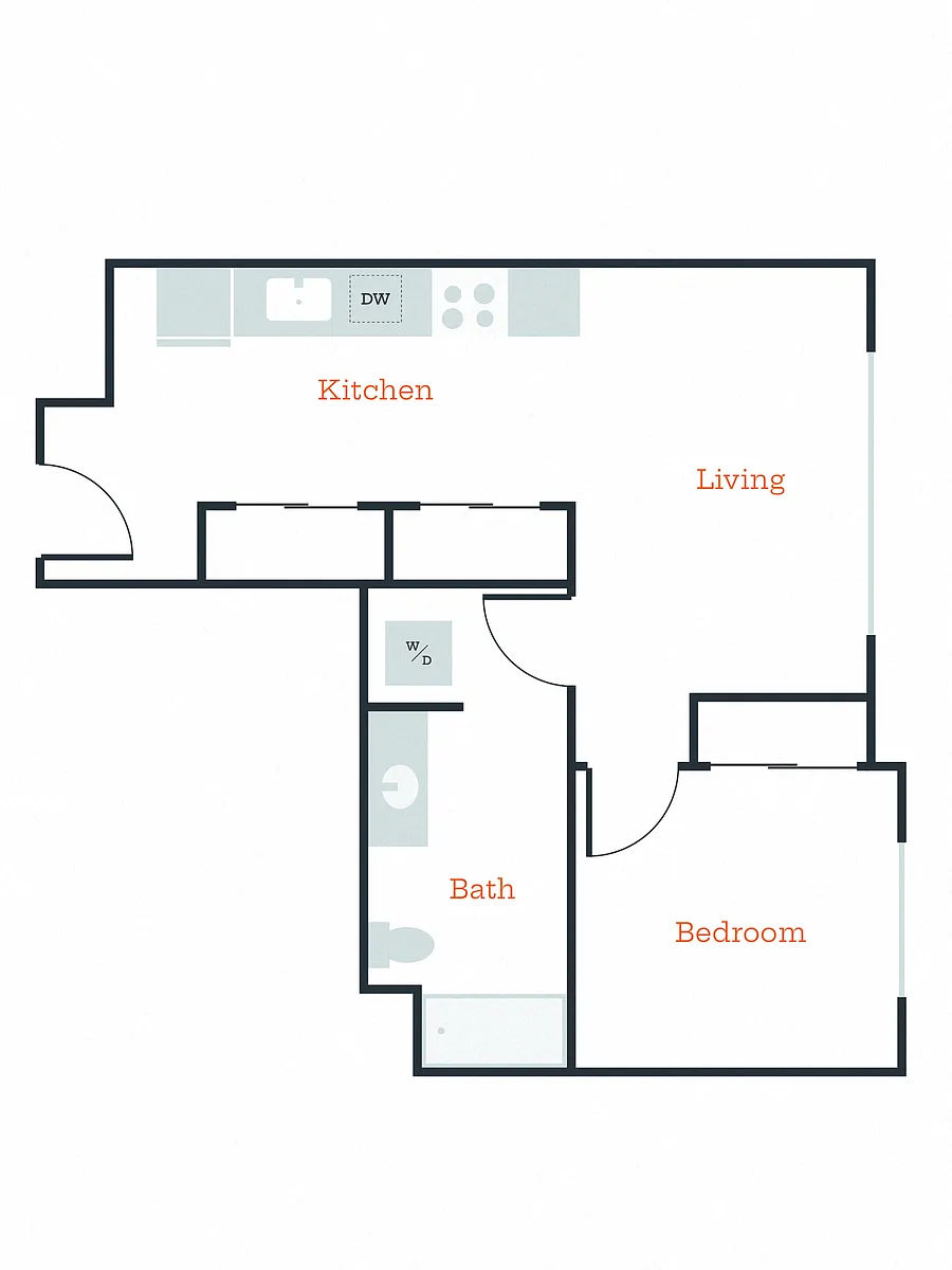 Floor plan 1X1 A