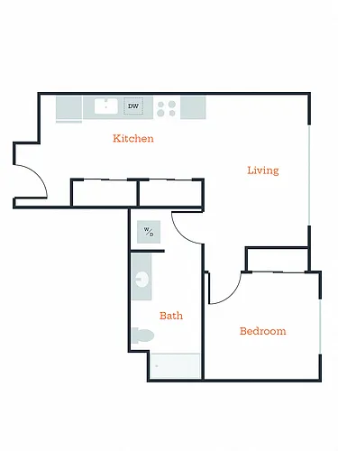 Floor plan 1X1 A