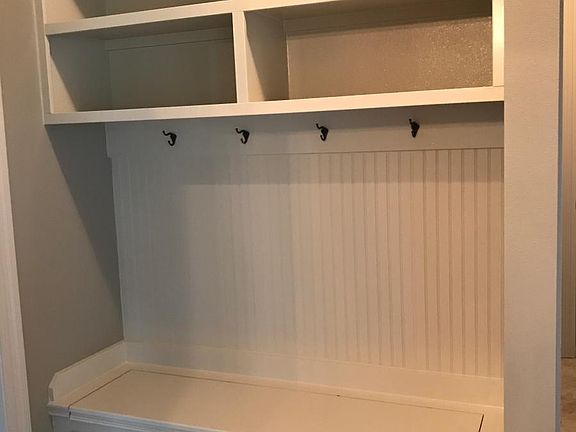 Mud Bench in hall near garage