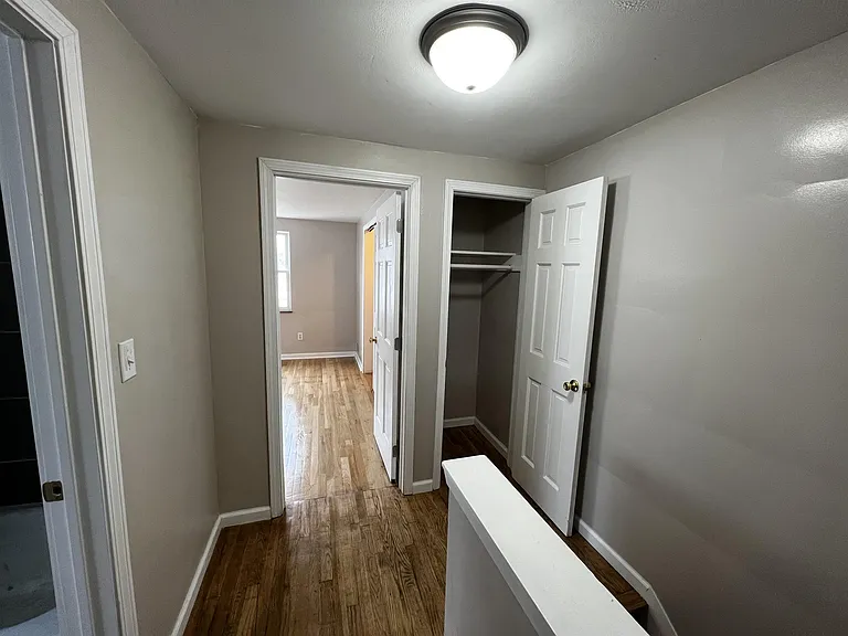 Linen closet in the upstairs hallway