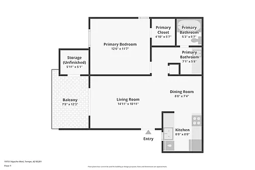 Floor plan 1 Bedroom - private balcony
