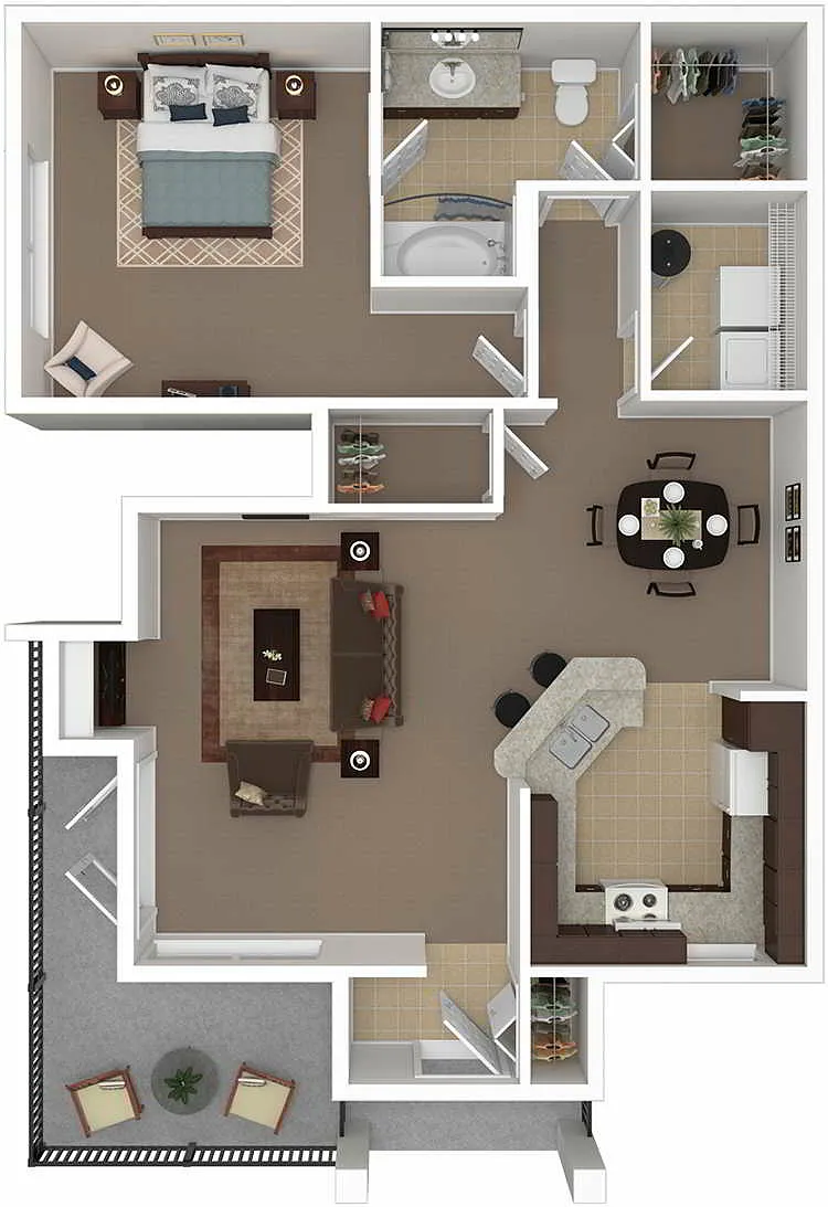 Floor plan A3 Areca - One Bedroom, One Bathroom