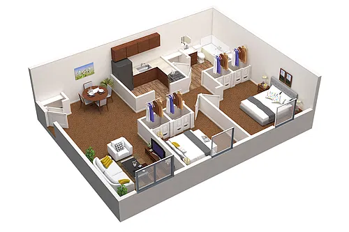 Floor plan 2 Bedroom Garden floor