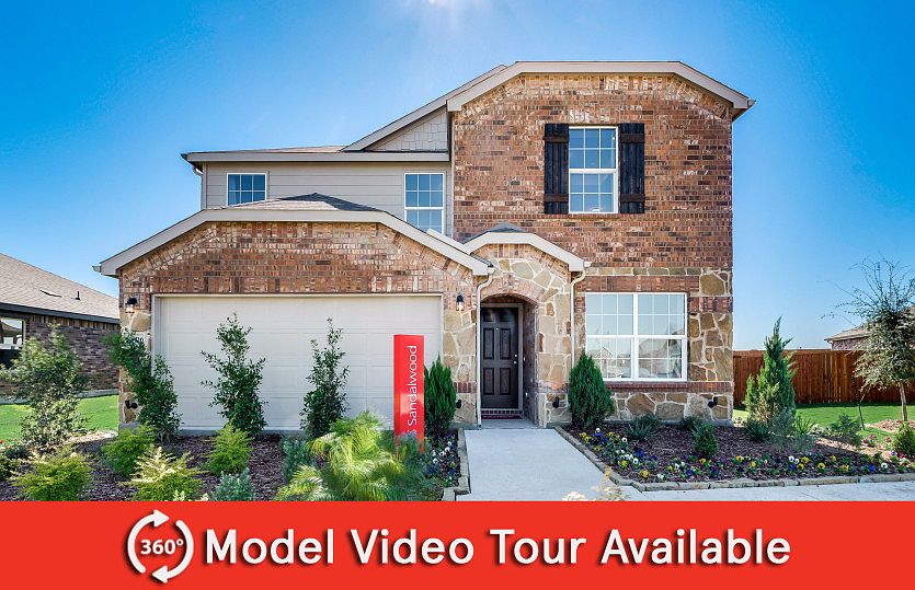 The Sandalwood, a two-story home with 2-car garage, shown with Home Exterior S