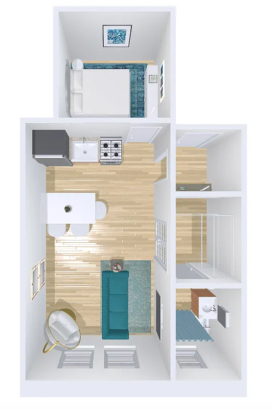 Floor plan 1bd/1b 7