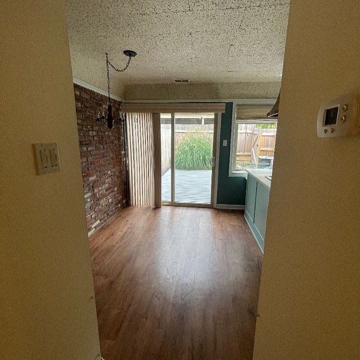 View from living room to patio