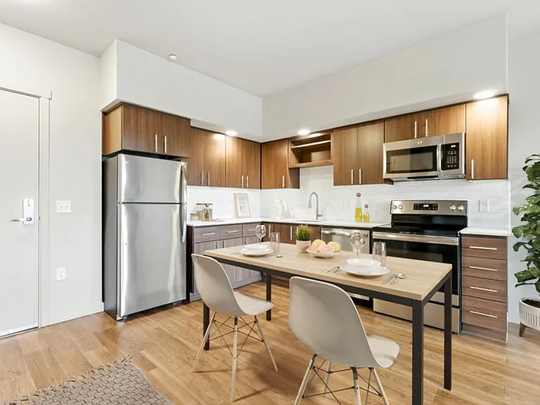 Modern kitchen with sleek stainless steel appliances