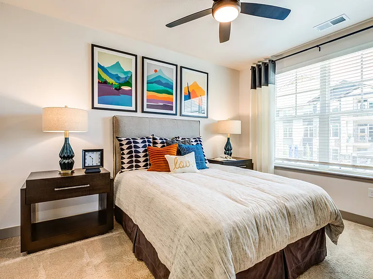 Ceiling fans in living and bedrooms