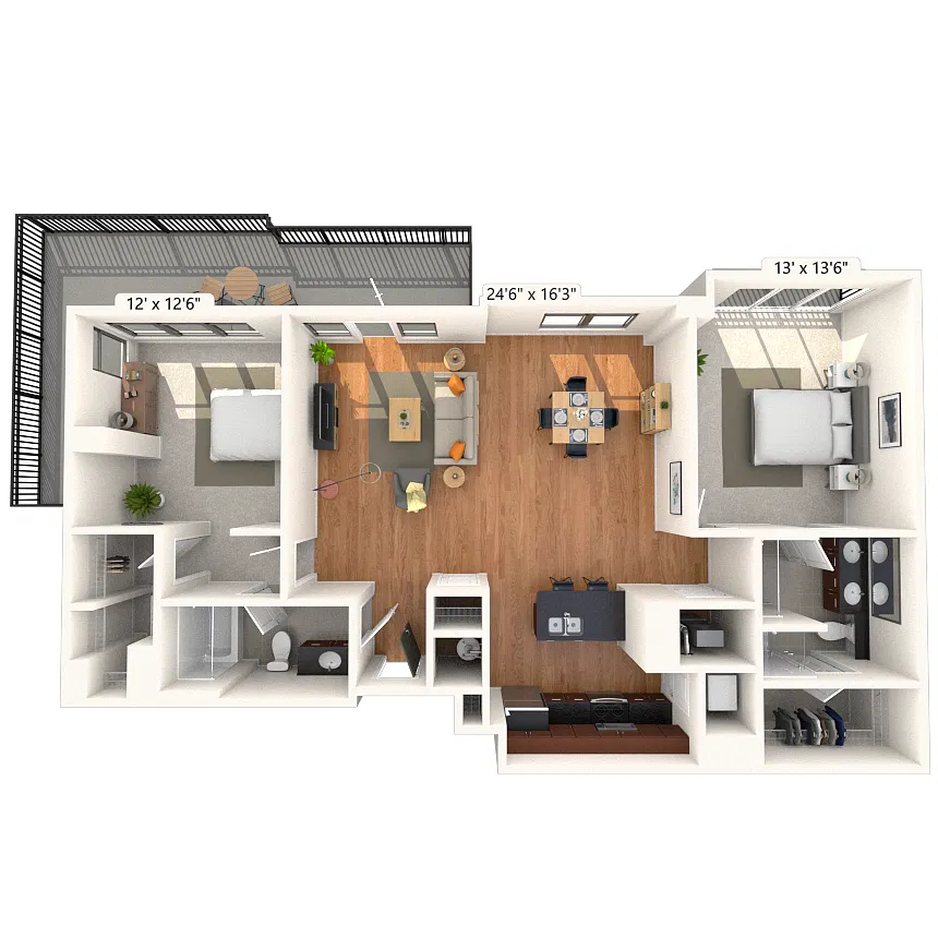 Floor plan Penthouse 2x2 1189-1571 SF