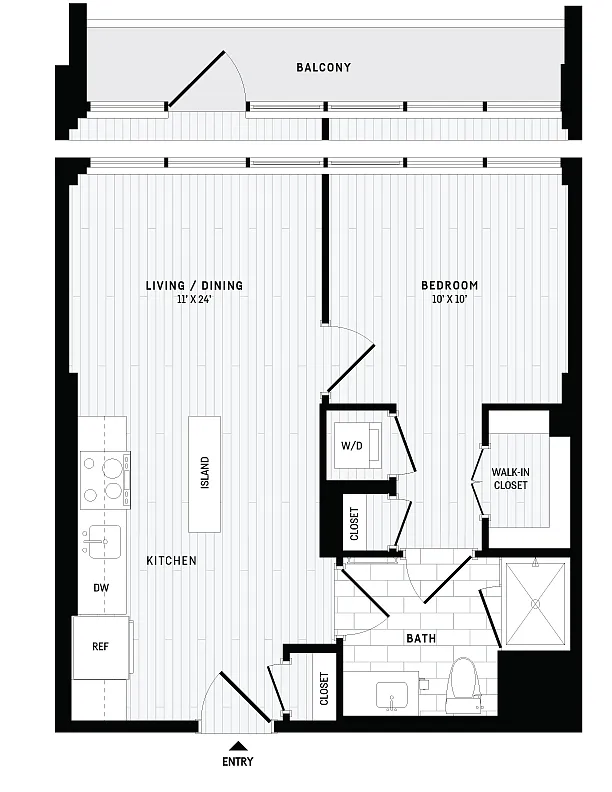 Floor plan 1 Bed/1 Bath-B6A IZ