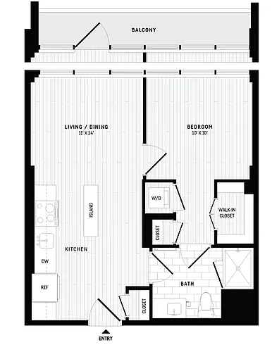 Floor plan 1 Bed/1 Bath-B6A IZ