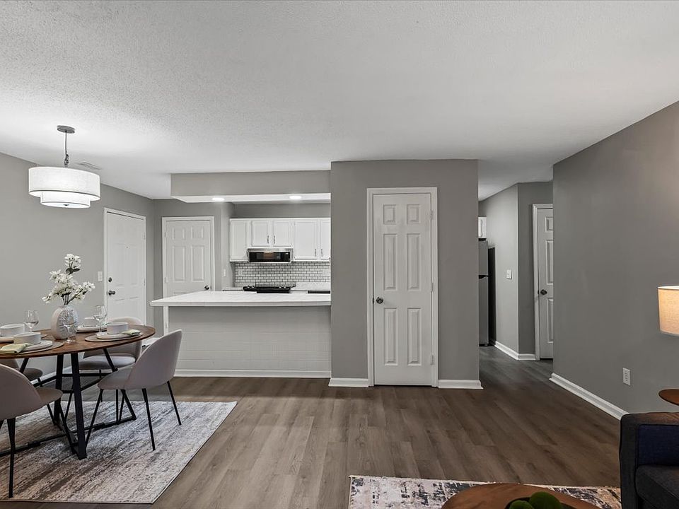 dining area and kitchen island
