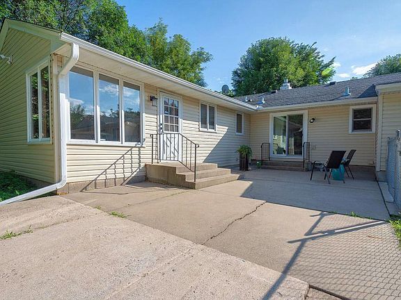 Patio and rear entrances.