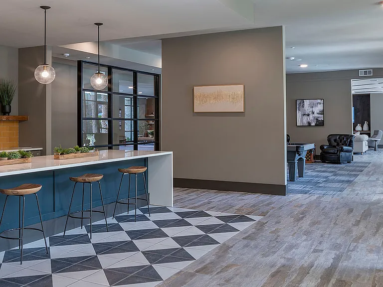 Experience modern elegance with this contemporary lounge and kitchen setting, perfect for relaxation and socializing.