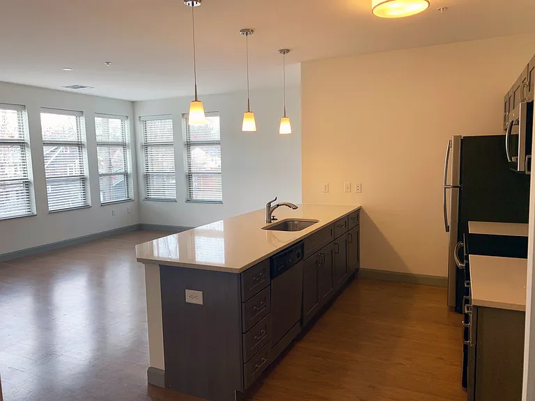kitchen and living room