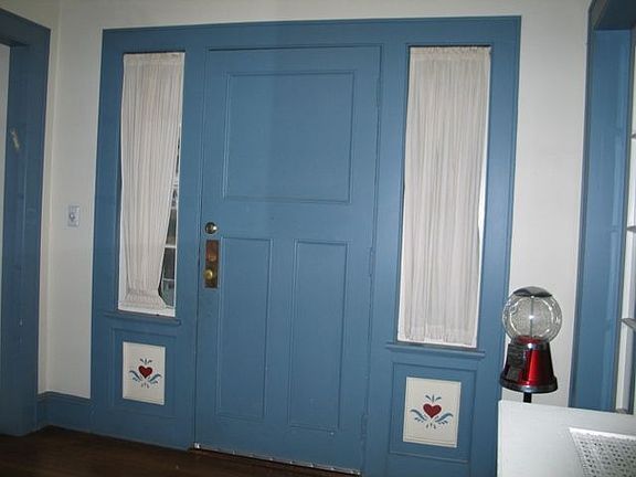 Front door in entry hallway