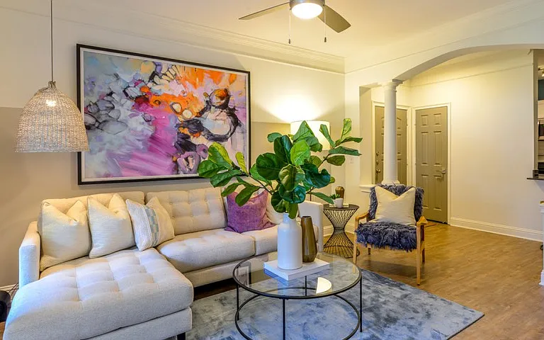 Living Room with Custom Design Features