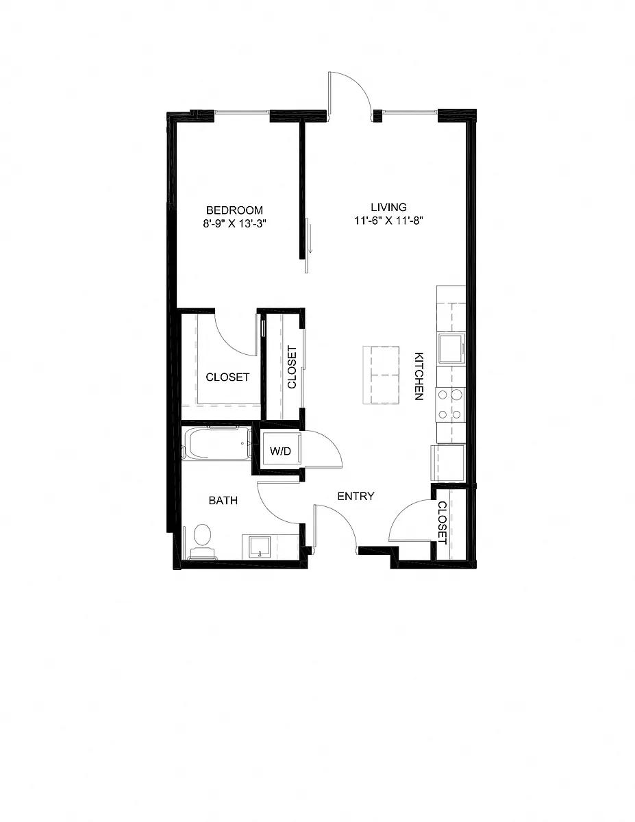 Floor plan One Bedroom B3