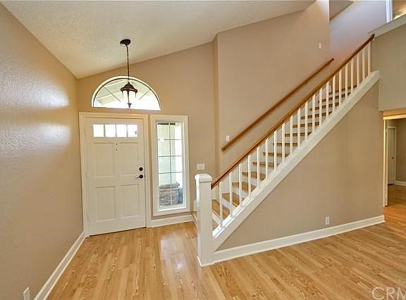 Freshly painted, laminate wood flooring