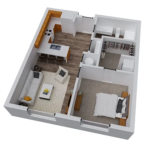 Floor plan ONE BEDROOM