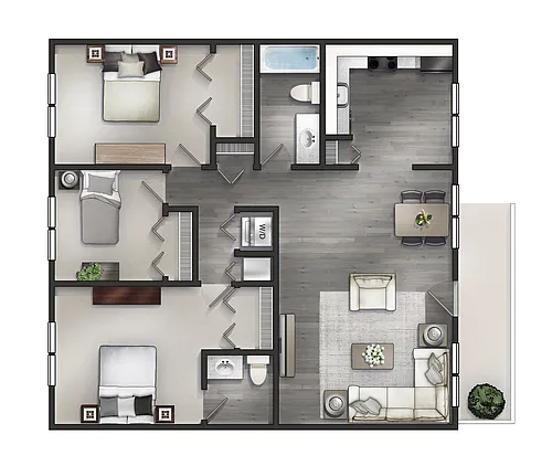 Floor plan Three Bedroom