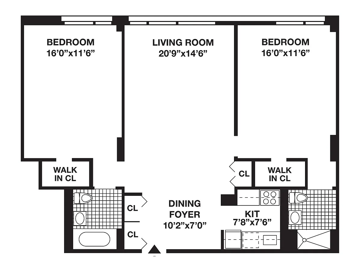 Floor plan 2 Bedroom/2 Bath