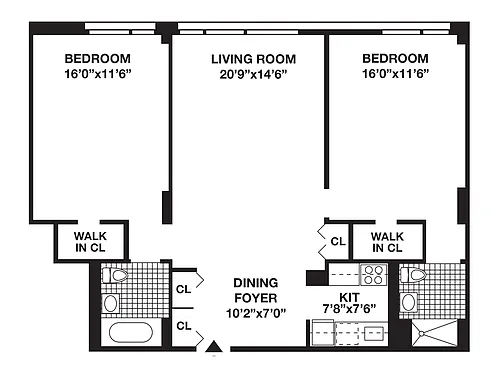Floor plan 2 Bedroom/2 Bath