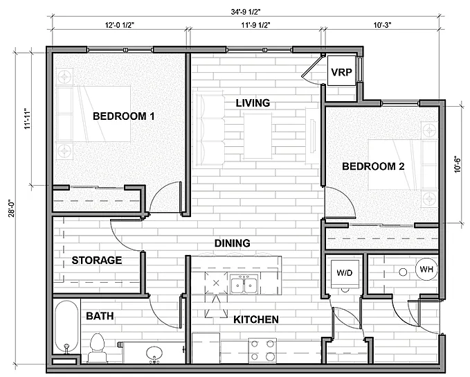 Floor plan 2 Bedroom Apartment