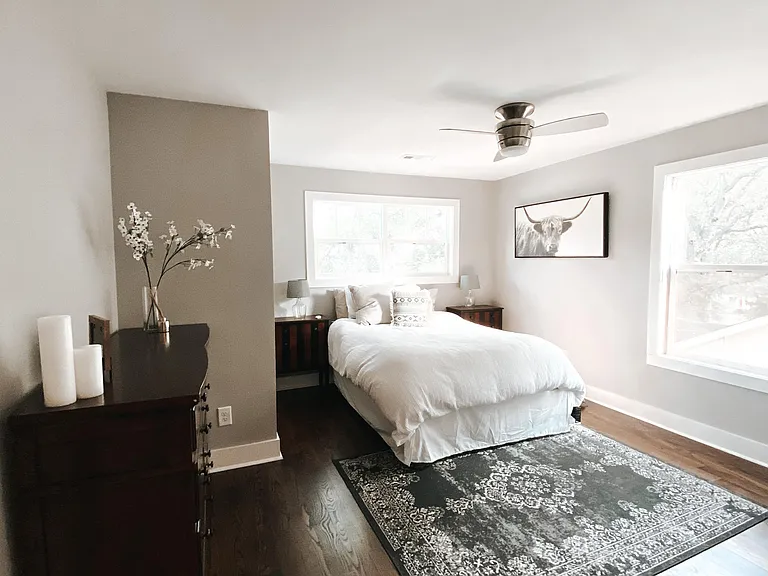 Guest bedroom 1 (shown furnished for photo only) - bed shown is a queen bed