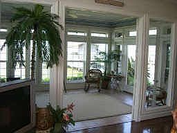 View of sunroom from living