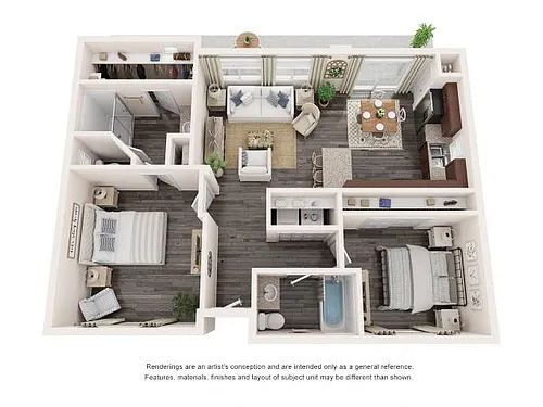 Floor plan Two Bedroom Two Bathroom