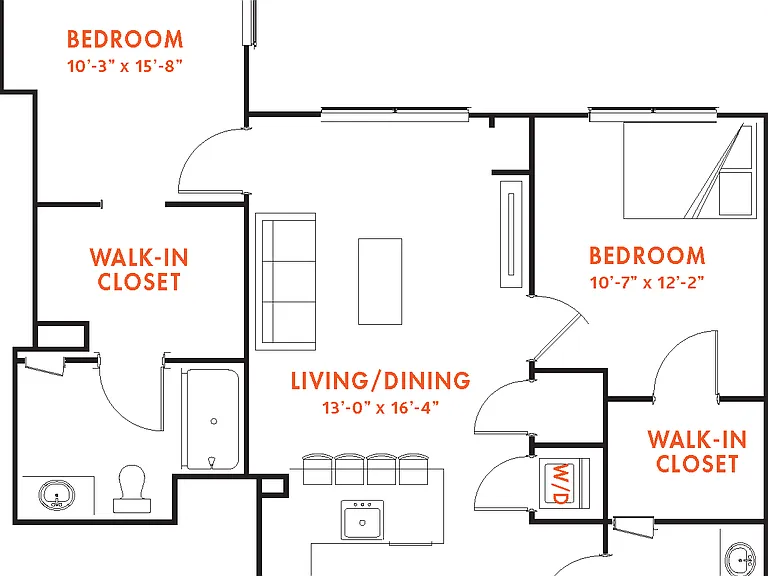 B2E-1 floor plan One North of Boston