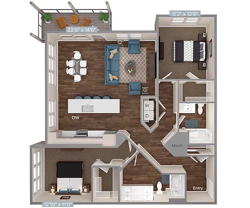 Floor plan BM15-D1-1242